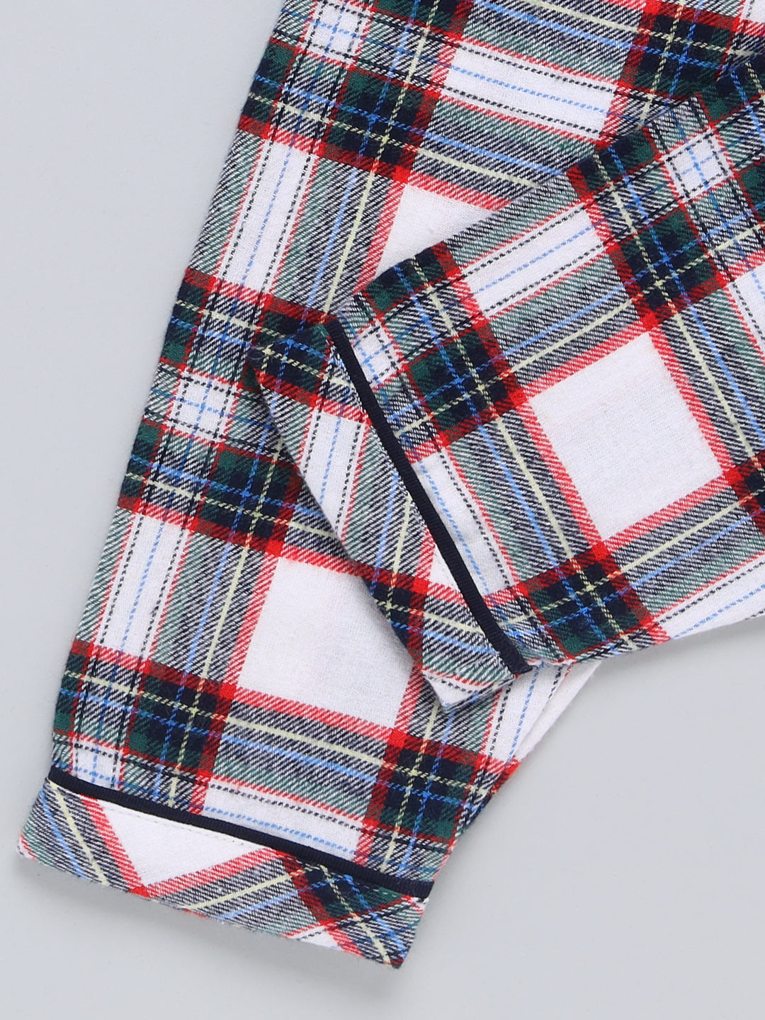 Multi Checked Cotton Full Sleeve Night Suit