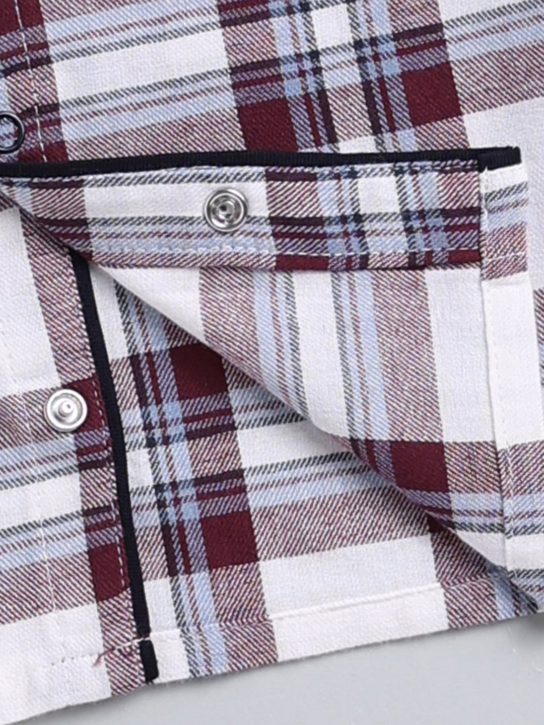 Maroon Checked Cotton Full Sleeve Night Suit