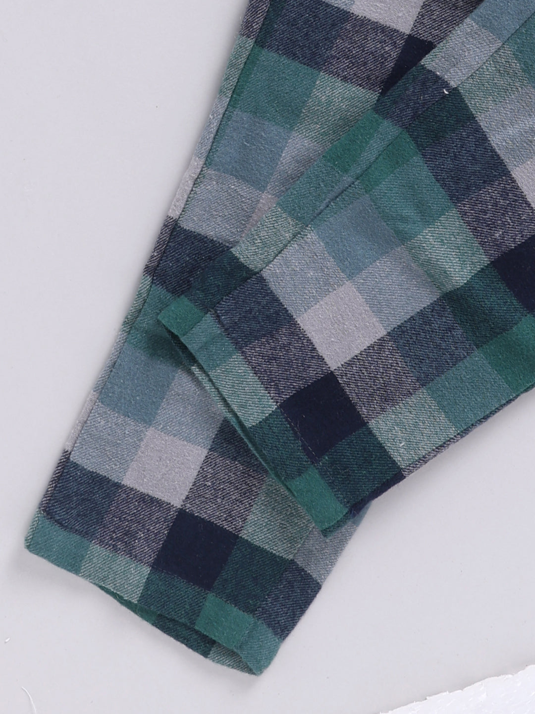 Green Checked Flannel Cotton Full Sleeve Night Suit
