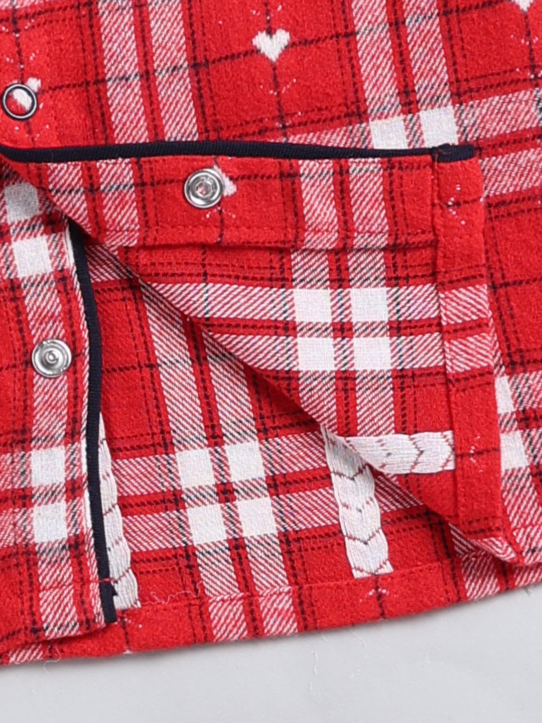 Red Checked Cotton Full Sleeve Night Suit