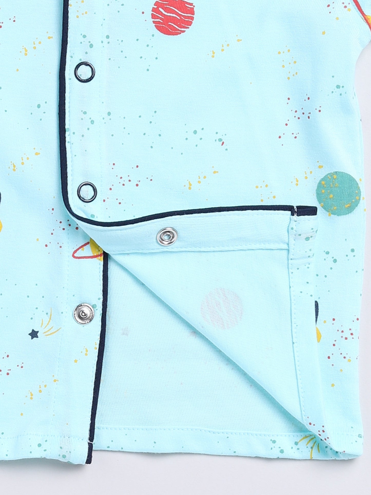 Blue Space Print Full Sleeve Night Suit