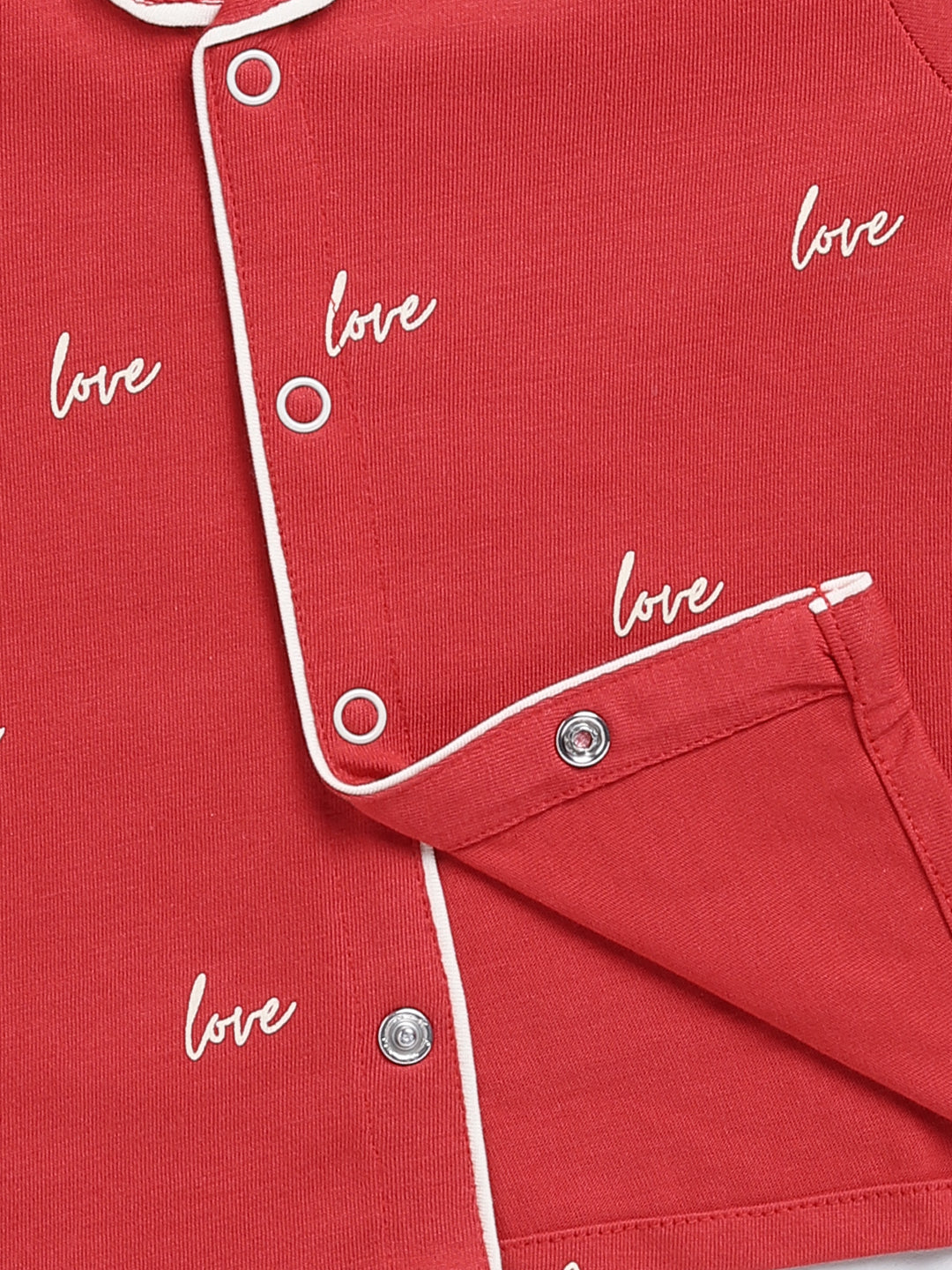 Red "Love" Full Sleeve Night Suit