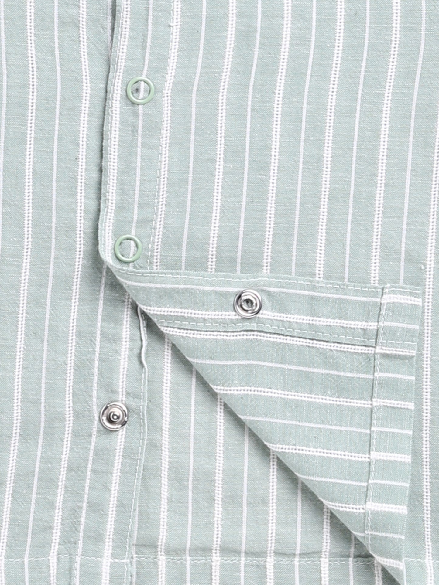 Striped Green Full Sleeve Nightwear Set