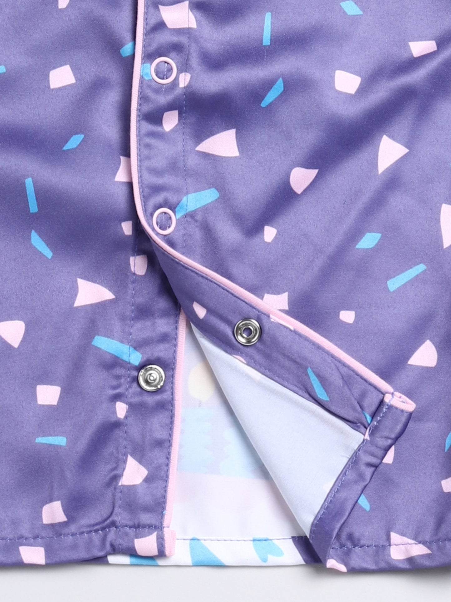 Purple Unicorn Happy Birthday Satin Night Suit