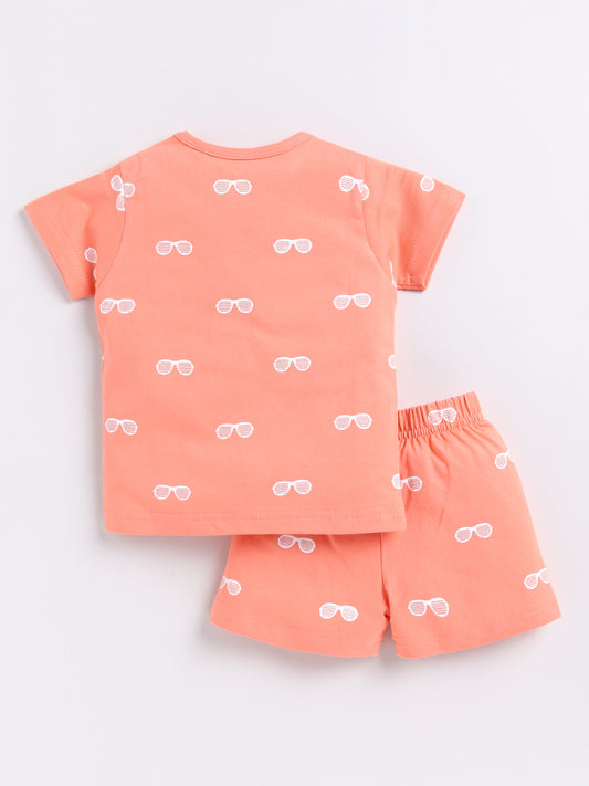 Orange Sunglass Print Co-ord Set