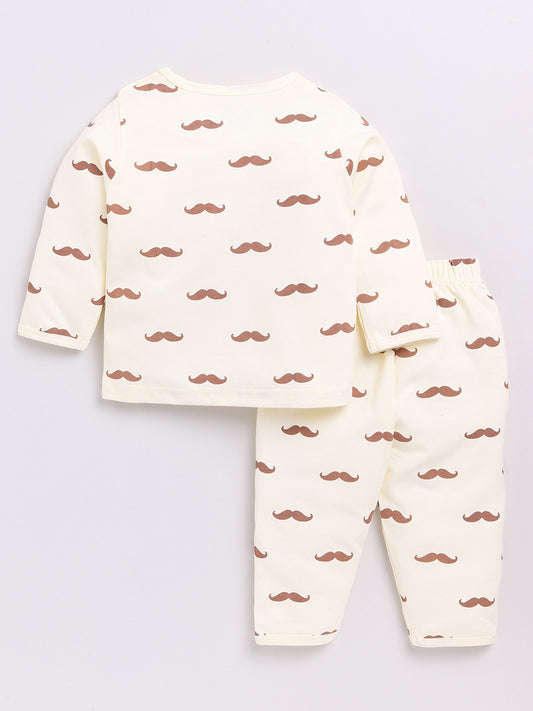 Cream "Little Man" Full Sleeve Night Suit