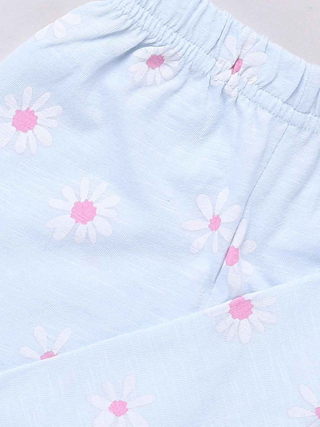 Blue Floral Half Sleeve Night Suit