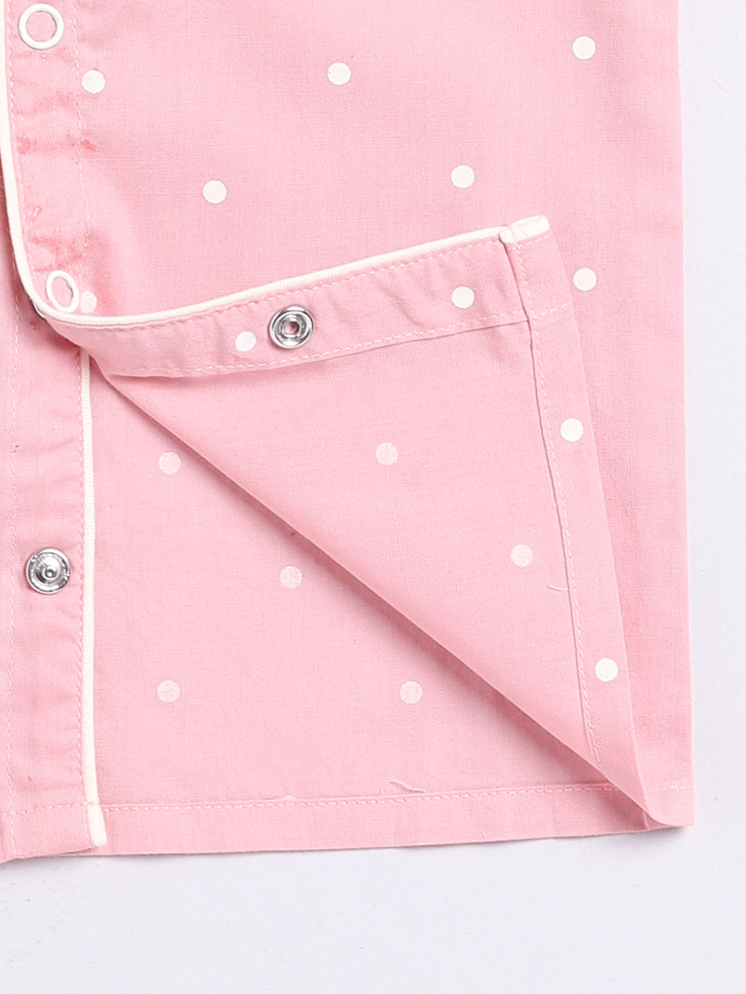 Pink Polka Dots Half Sleeve Night Suit