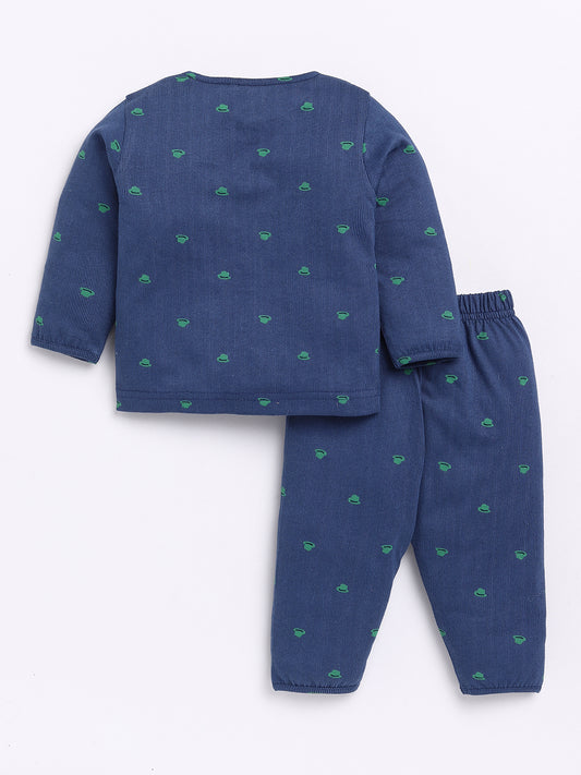 Blue Graphic Full Sleeve Night Suit