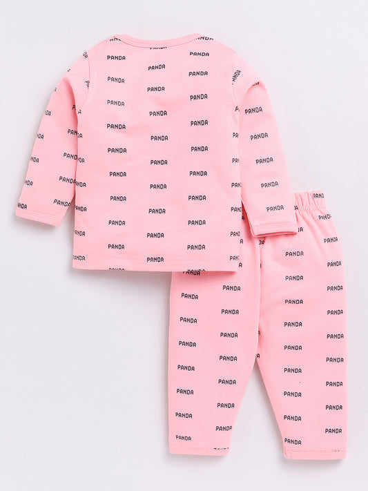 Pink Panda Full Sleeve Night Suit