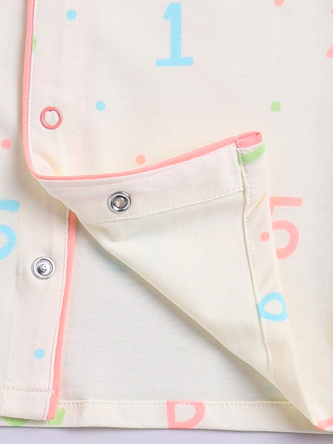 Cream Cotton Short Sleeves 'Numbers' Nightwear Set