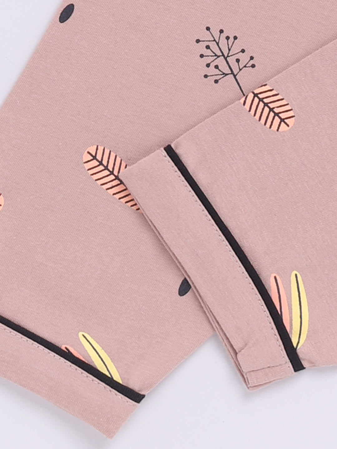 Jungle theme Brown Cotton Short Sleeves Nightwear Set