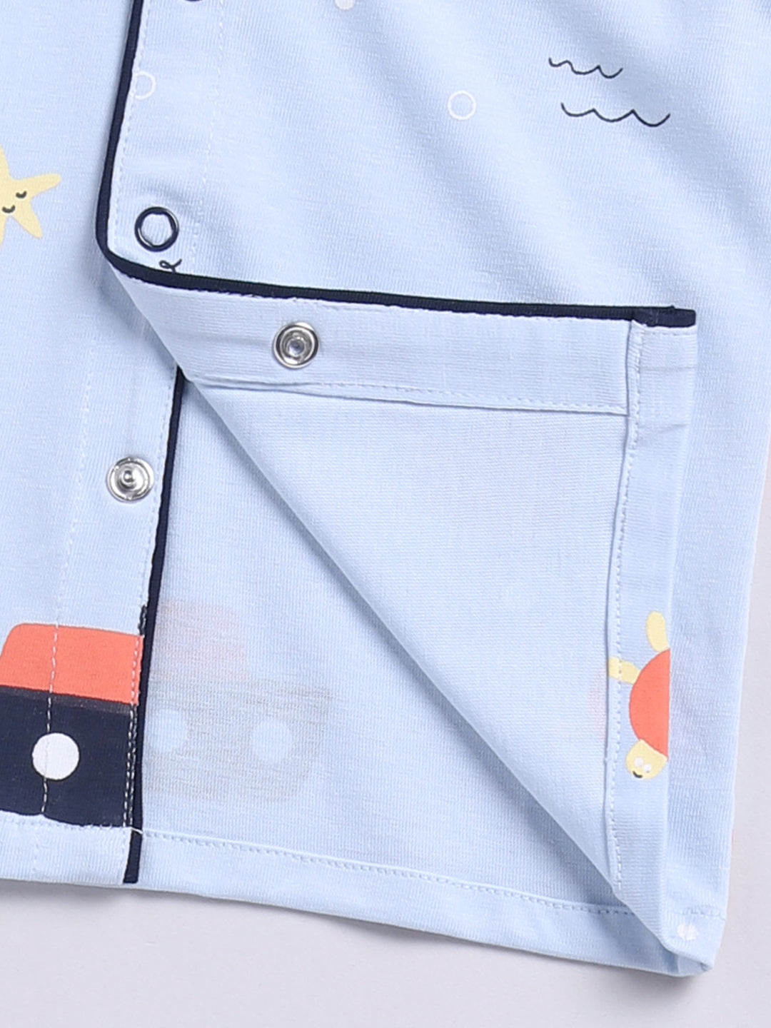 Blue Sea Life Cotton Short Sleeves Nightwear Set