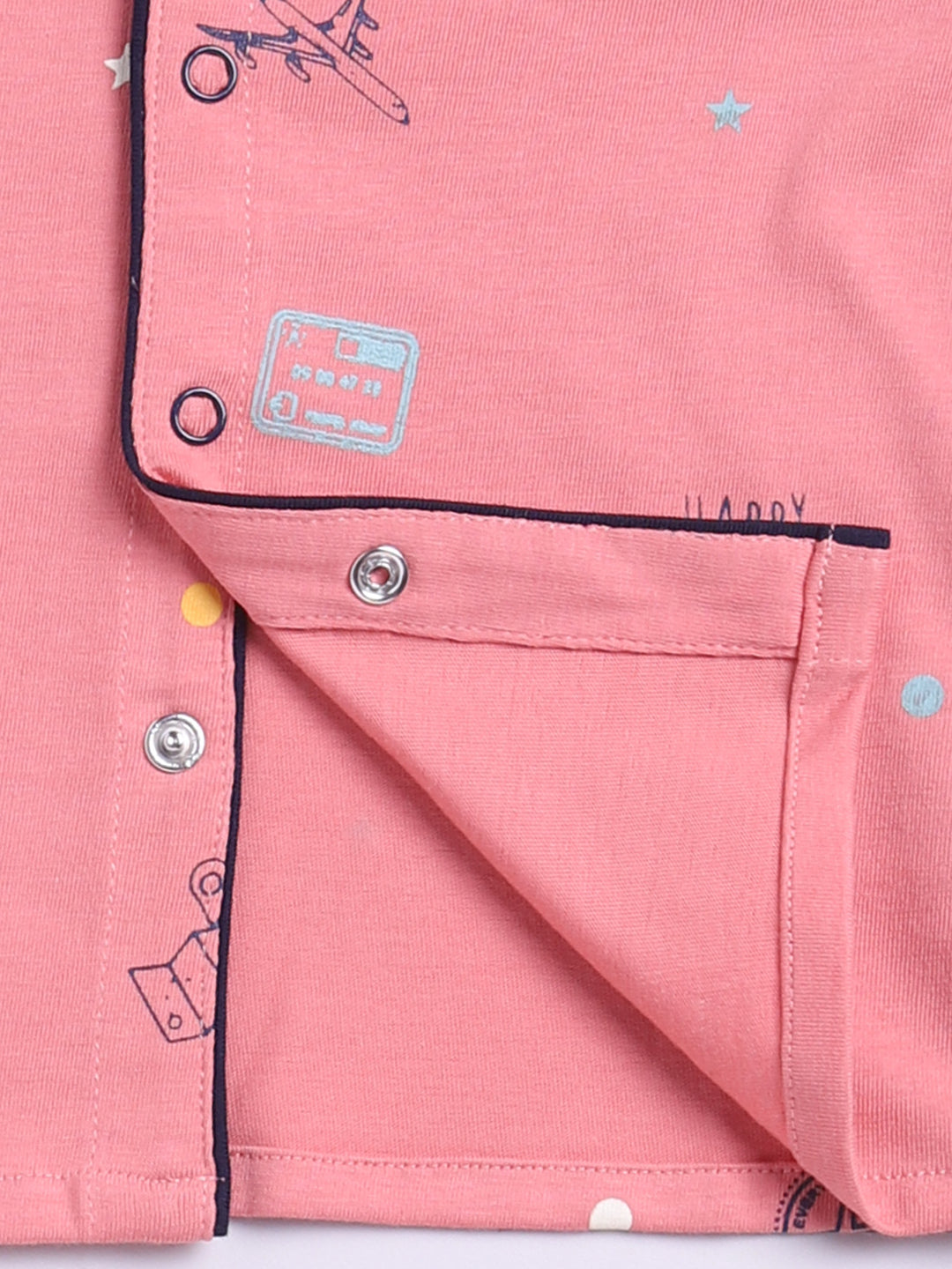 Rust Cotton Full Sleeves Typography Nightwear Set