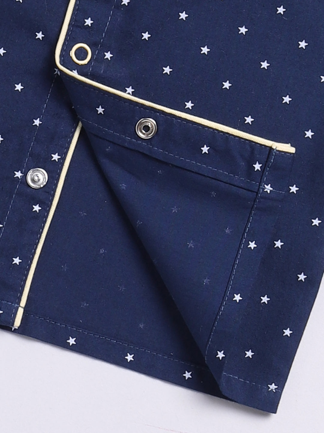 Blue Cotton Half Sleeves Polka Dots Nightwear Set