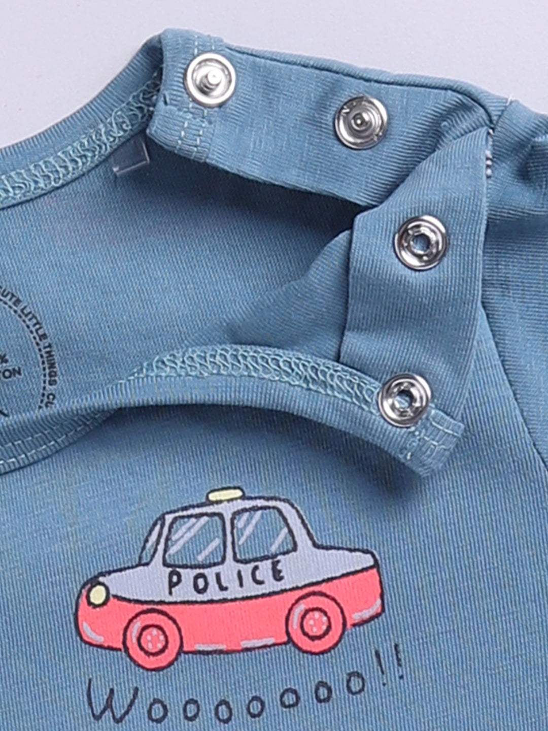 'Cars' Blue Cotton Knitted Full Sleeve Night Suit