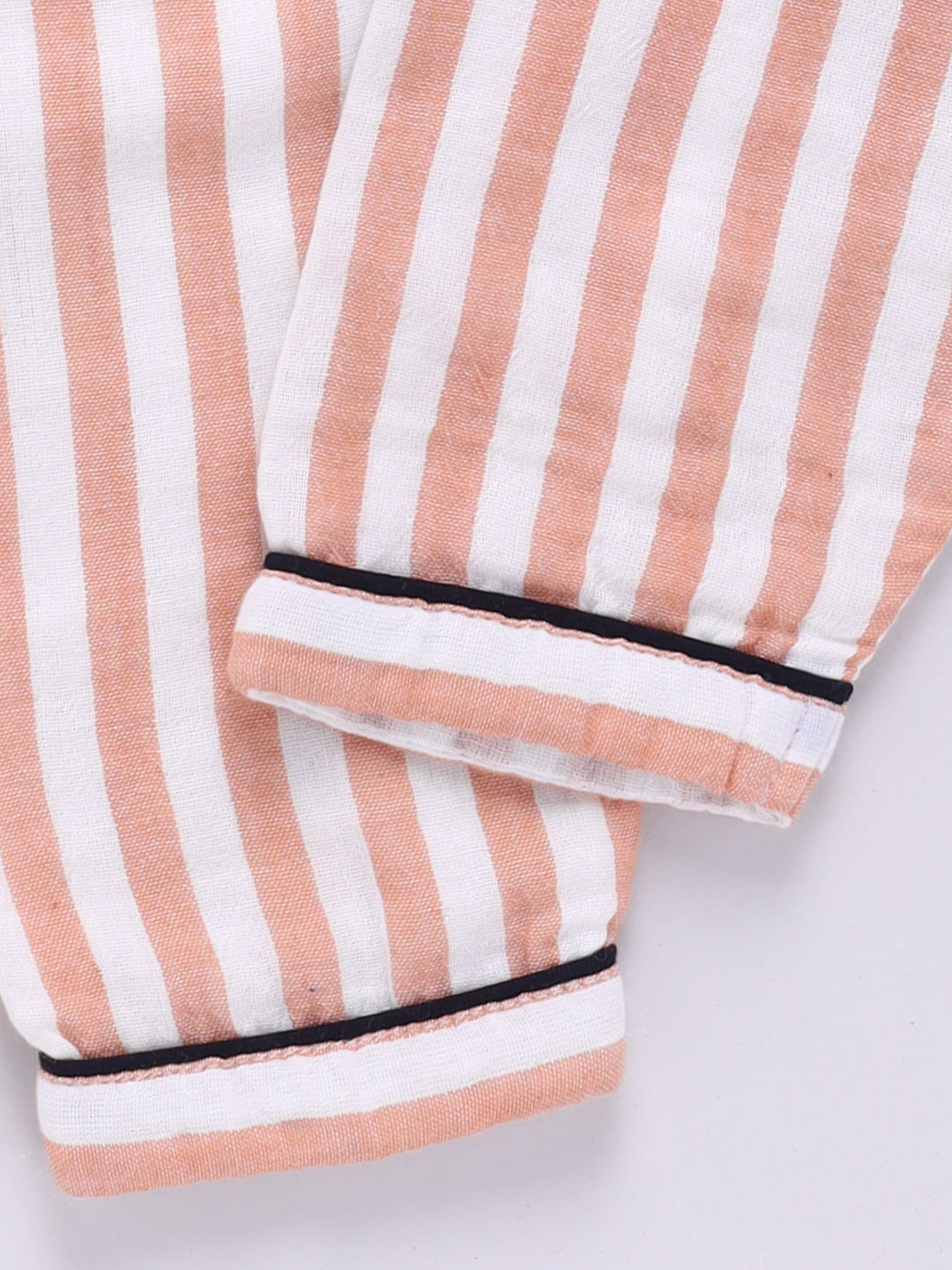 'Cuter Version of Dad' Orange Limited Edition Striped Full Sleeve Night Suit