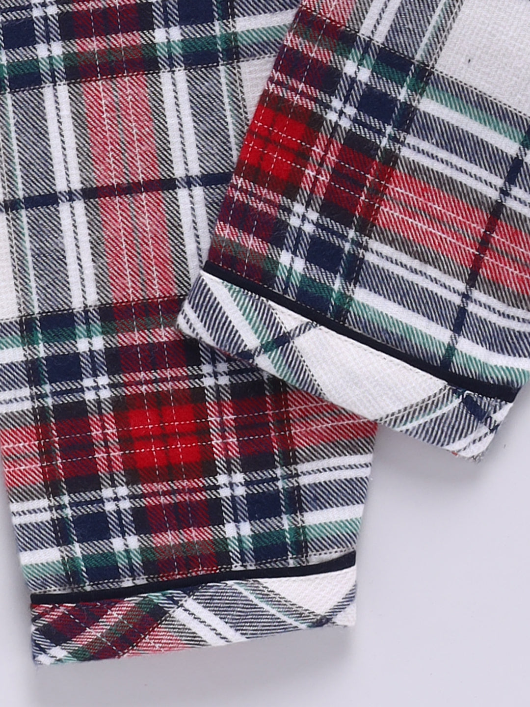 Red Cotton Checked Flannel Full Sleeve Night Suit