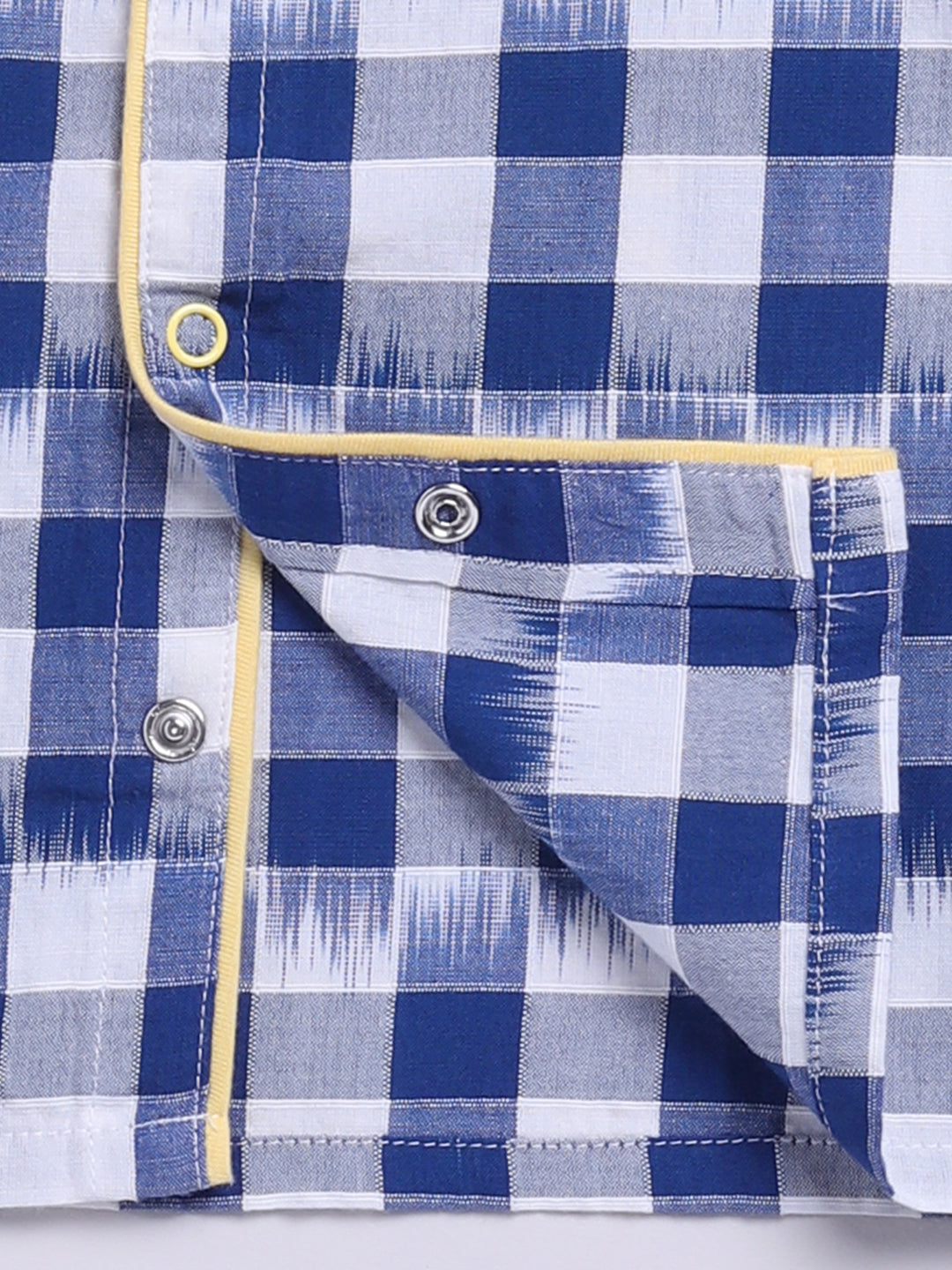 " My Dad is My Hero" Limited Edition Blue Checkered Typography Full Sleeve Night Suit