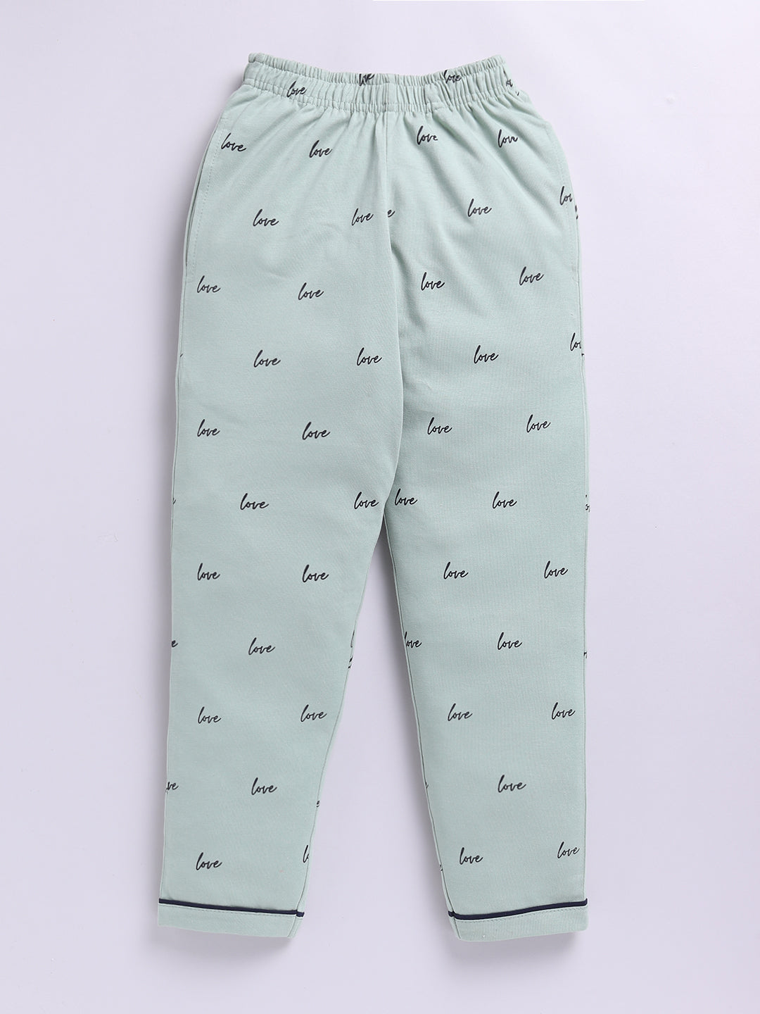 Green "Love" Full Sleeve Night Suit