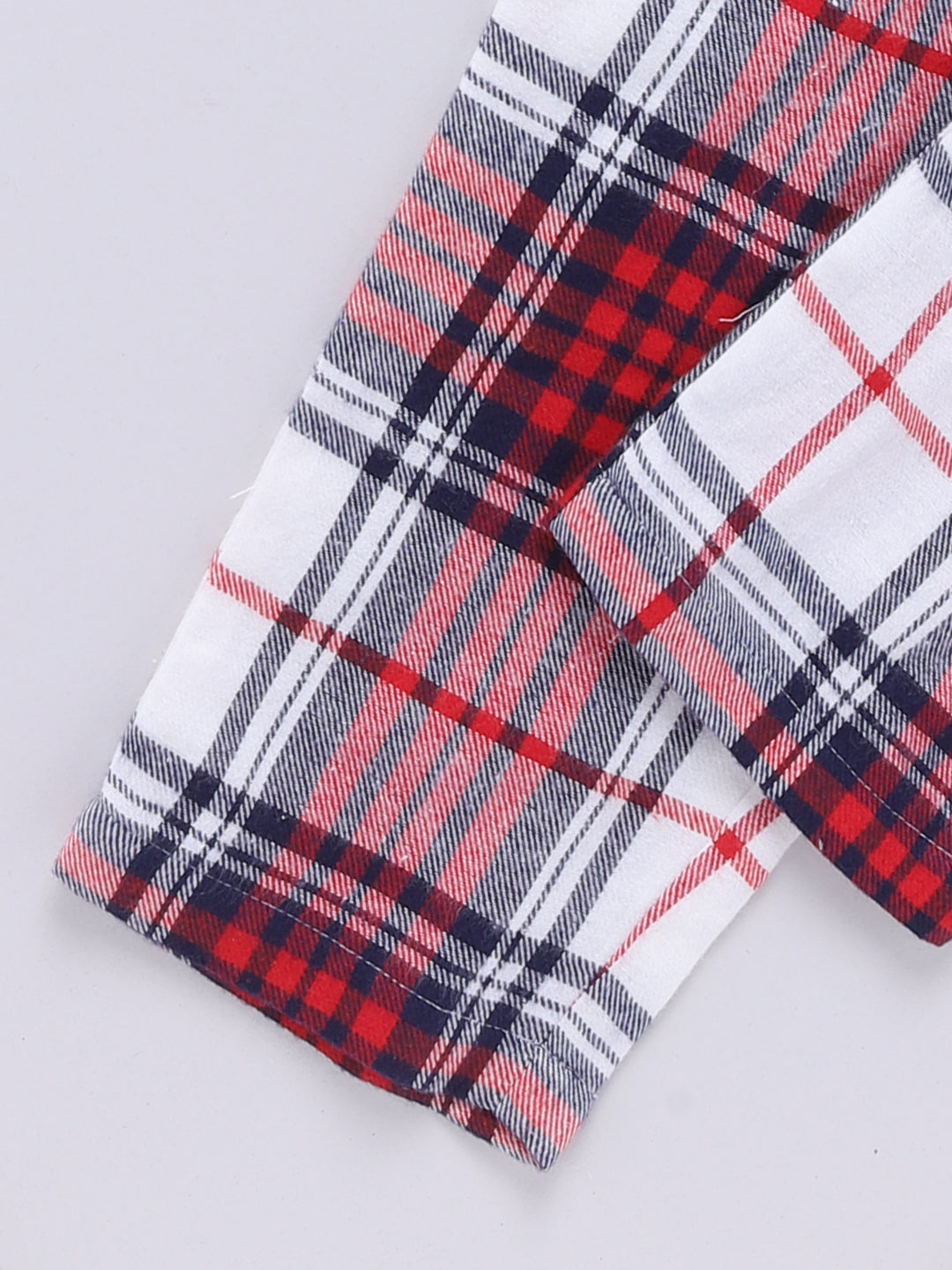 Red Christmas Checked Flannel Night Suit