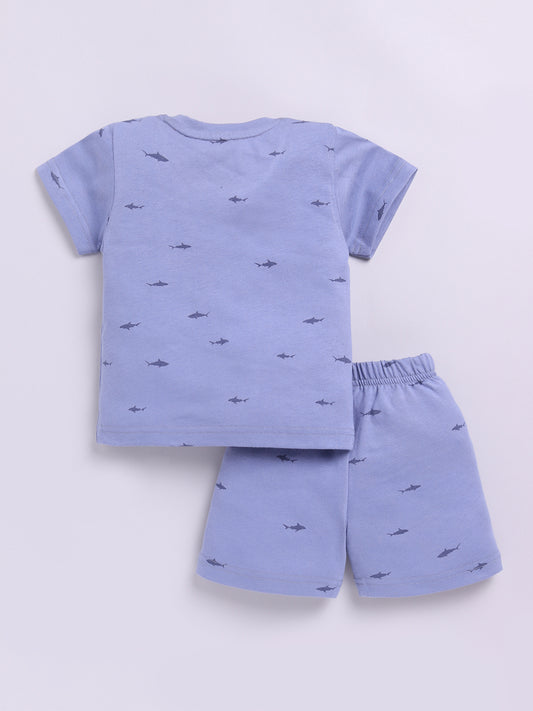 Blue Sharks Short Sleeves Co-ord Set