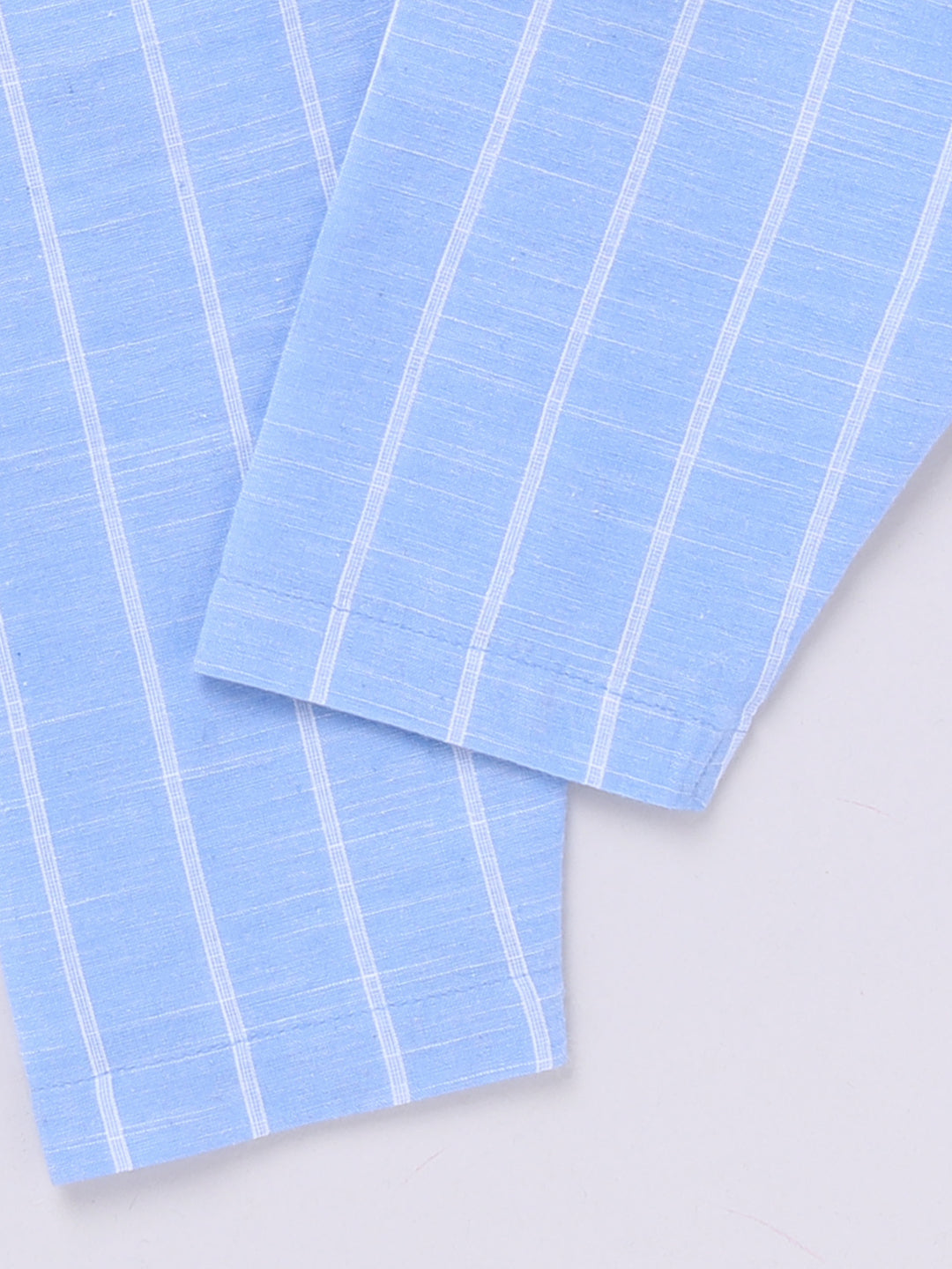 Blue Striped Long Sleeves Kurta Pyjama