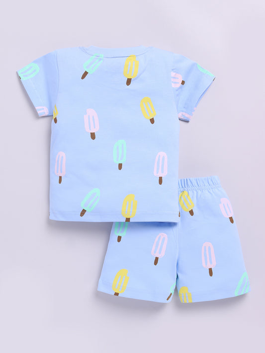 Blue Popsicle Short Sleeves Co-ord Set