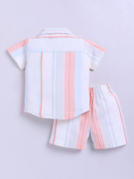 Multi Striped Short Sleeves Co-ord Set