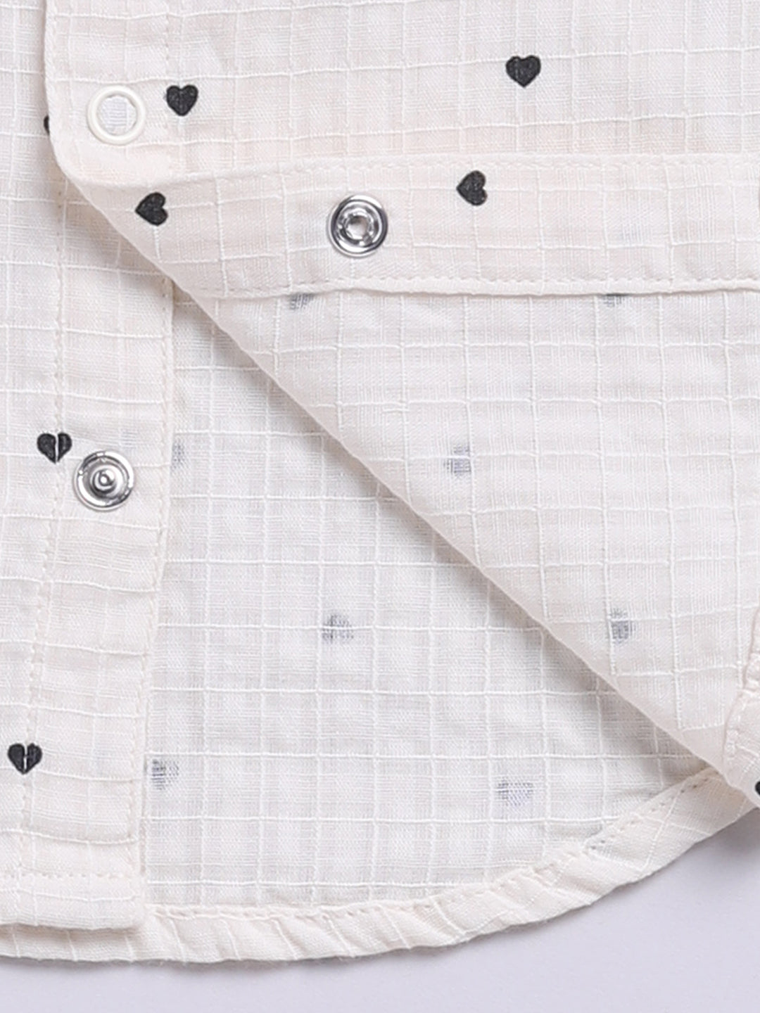 'Hearts' Cream Short Sleeves Co-ord Set