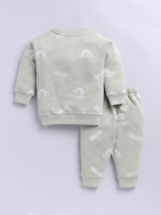 Rainbow Green Cotton Full Sleeve Co-ord Set