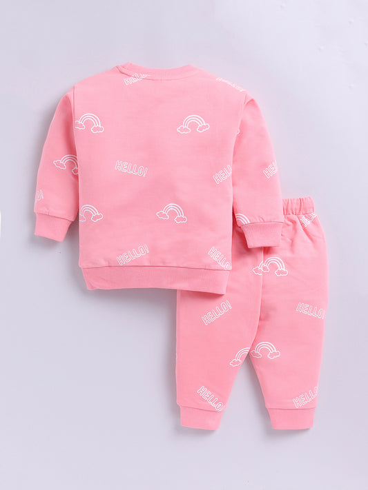 Rainbow Pink Cotton Full Sleeve Co-ord Set