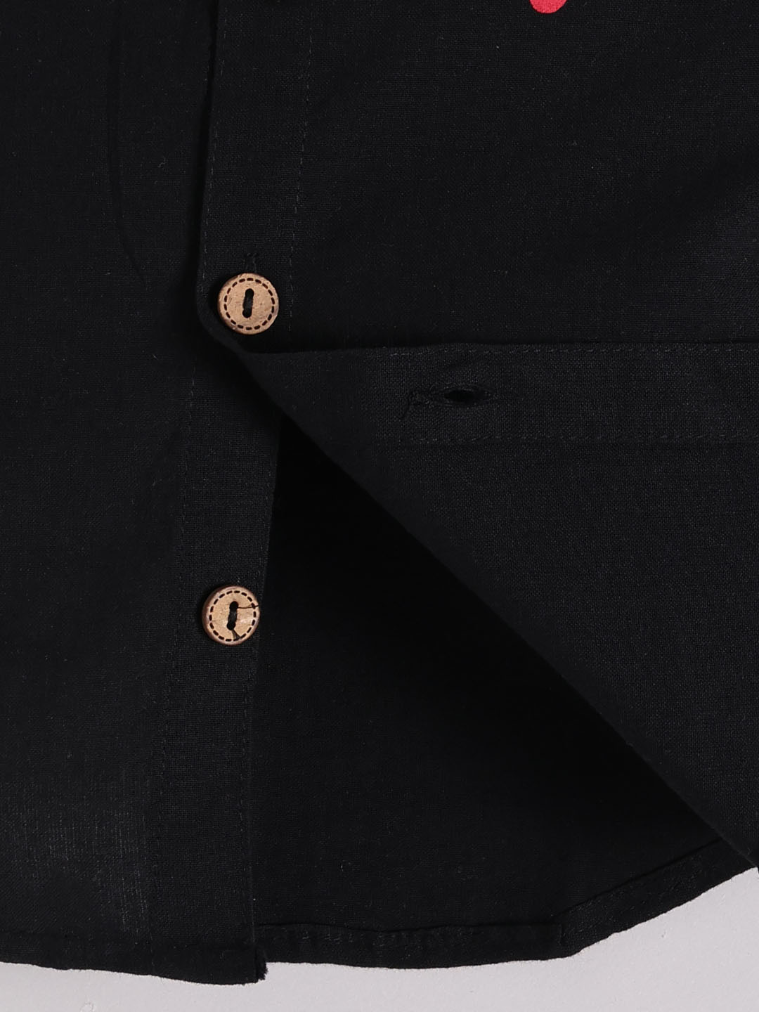 Black Cotton Typography Co-ord Set Half Sleeve