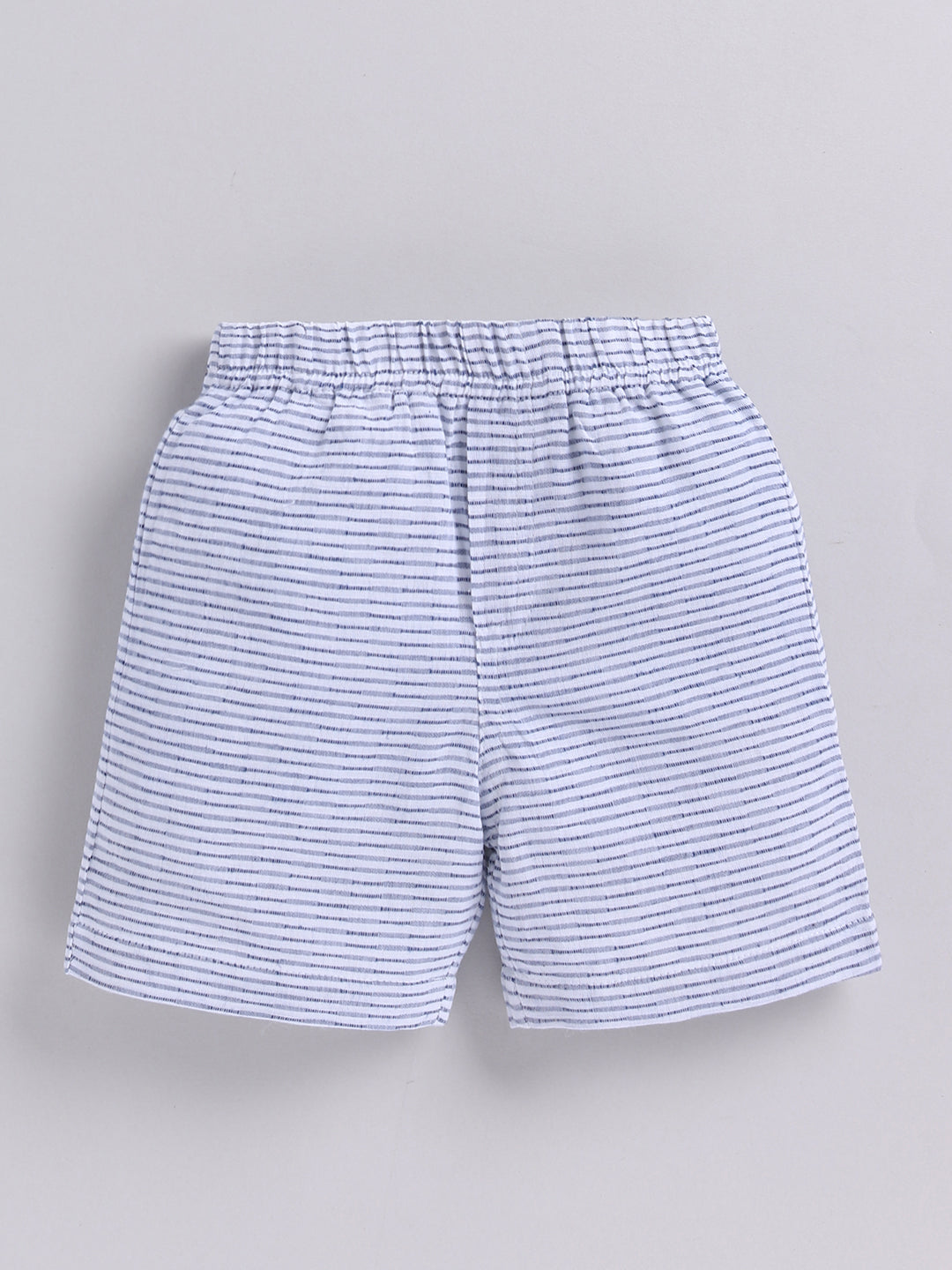 Blue Striped Cotton Short Sleeves Co-ord Set