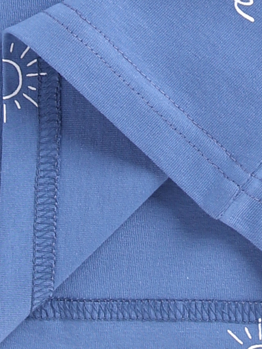 Blue Typography Cotton Short Sleeves Night Suit