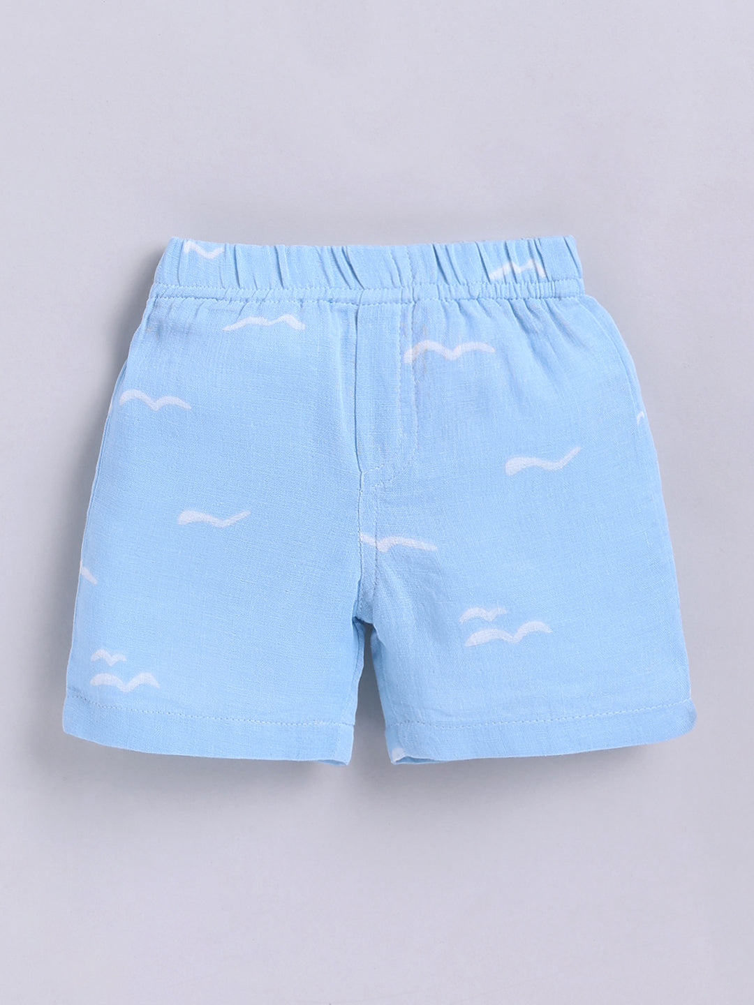 Blue Graphic Cotton Short Sleeves Co-ord Set