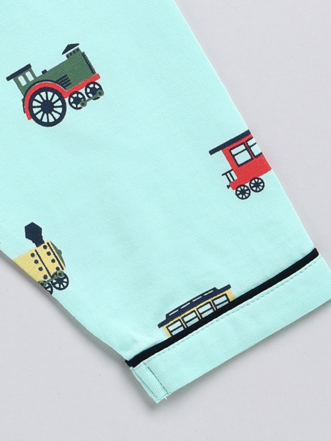 Sea Green Graphic Full Sleeve Night Suit