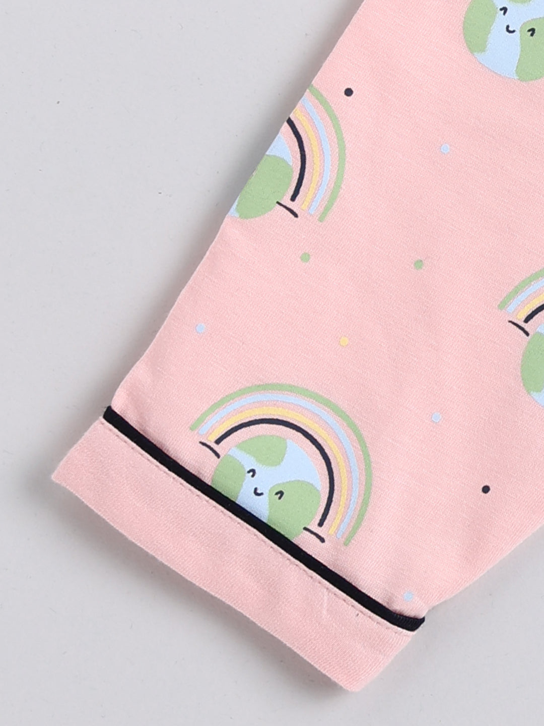 Pink Graphic Full Sleeve Night Suit