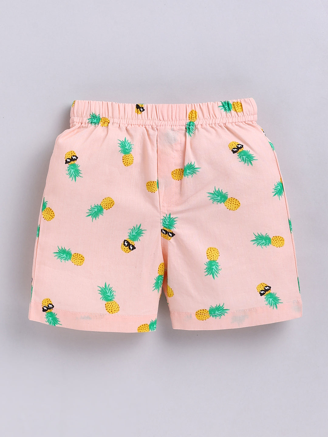 Peach Tropical Cotton Short Sleeves Co-ord Set