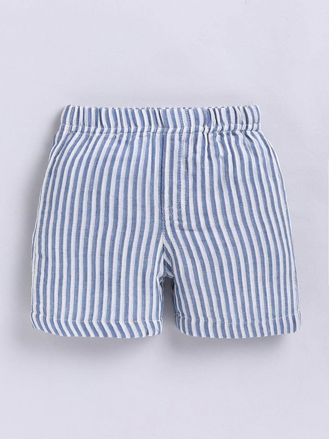 Blue Striped Cotton Short Sleeves Co-ord Set