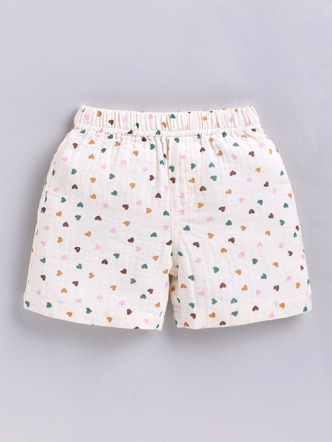 Cream "Hearts" Cotton Short Sleeves Co-ord Set