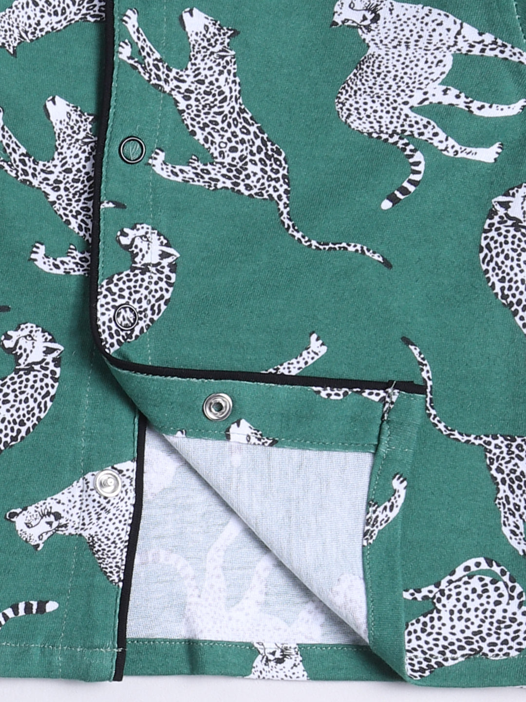 Green Animal Print Full sleeve Night Suit