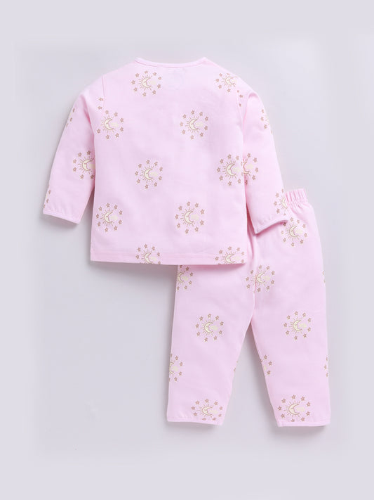 Pink Graphic Full sleeve Night Suit