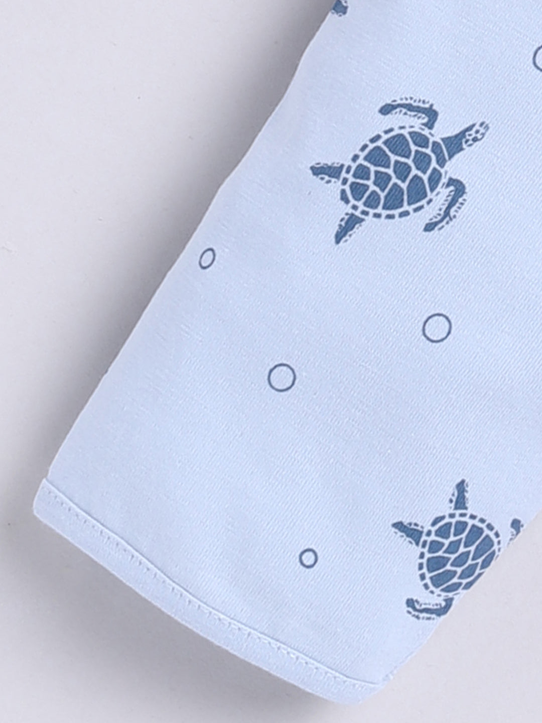 Blue Turtle Print Full Sleeve Night Suit