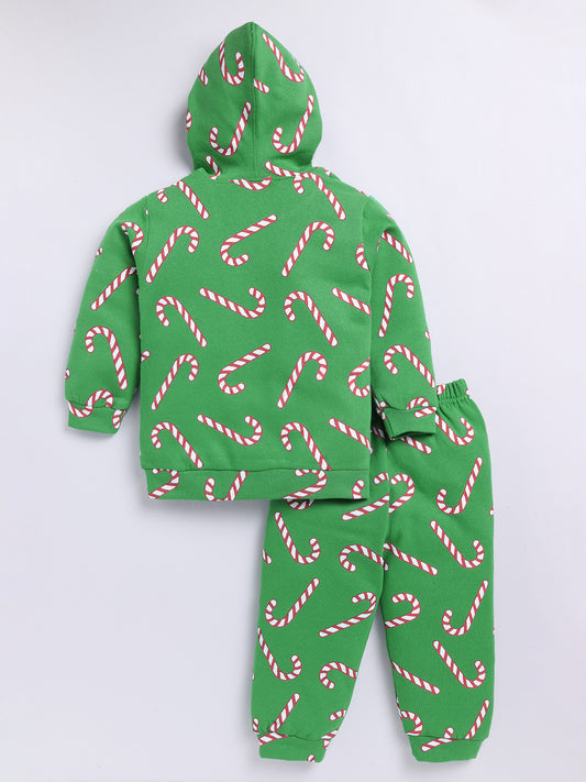 Green Candy Cane Hoodie Set