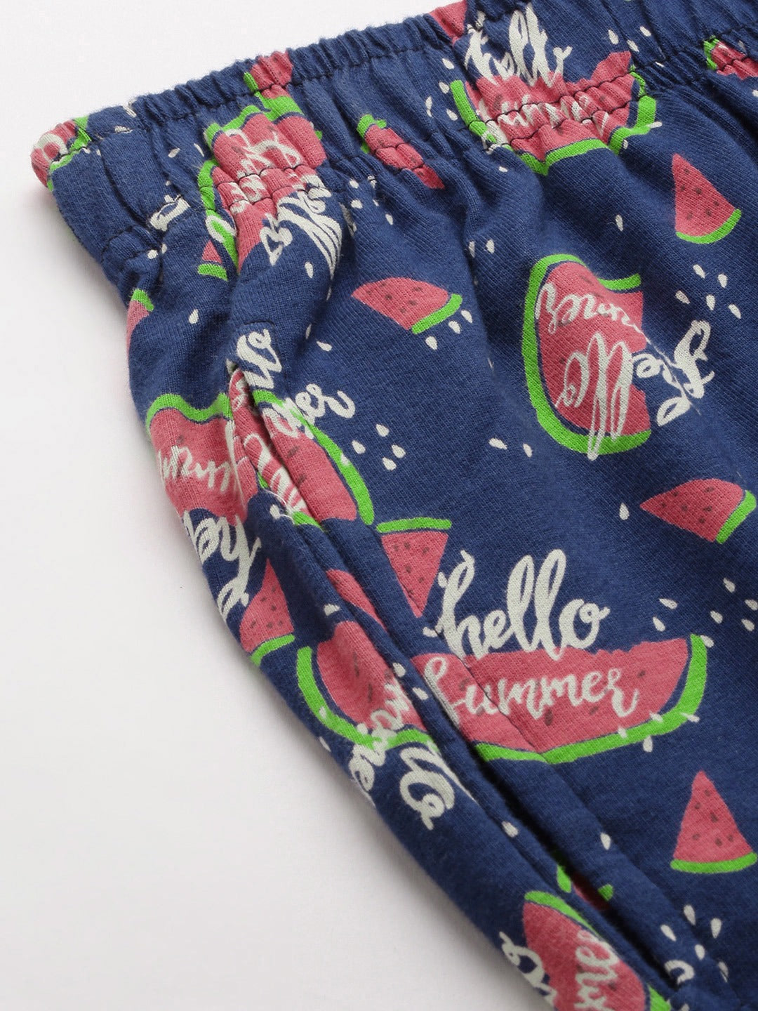 Women Blue Printed Cotton Pyjamas