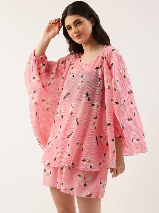 Women Pink Beach Co-ord Set