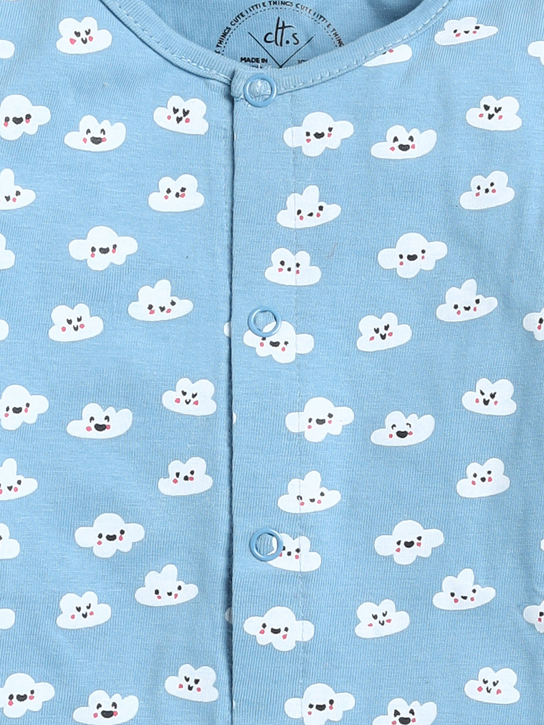 Blue Clouds Full Sleeve Nightwear Set