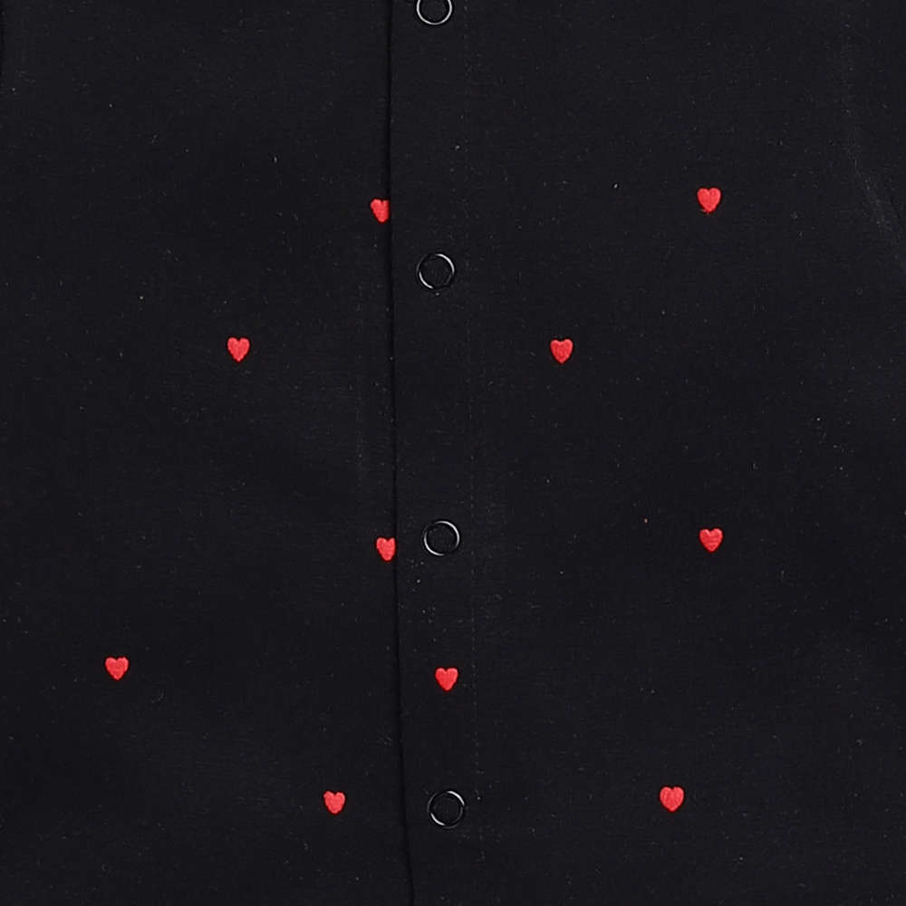 Tiny Hearts Printed Full Sleeve Nightwear Set