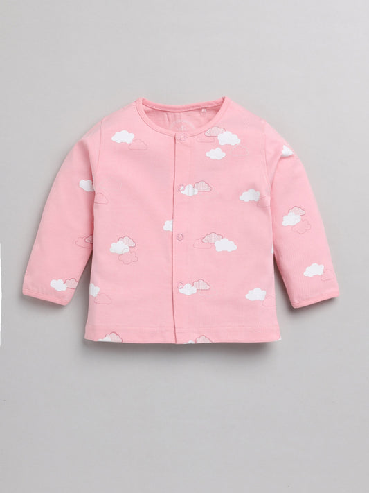 Cloud Pink Cotton Full Sleeve Nightwear Set